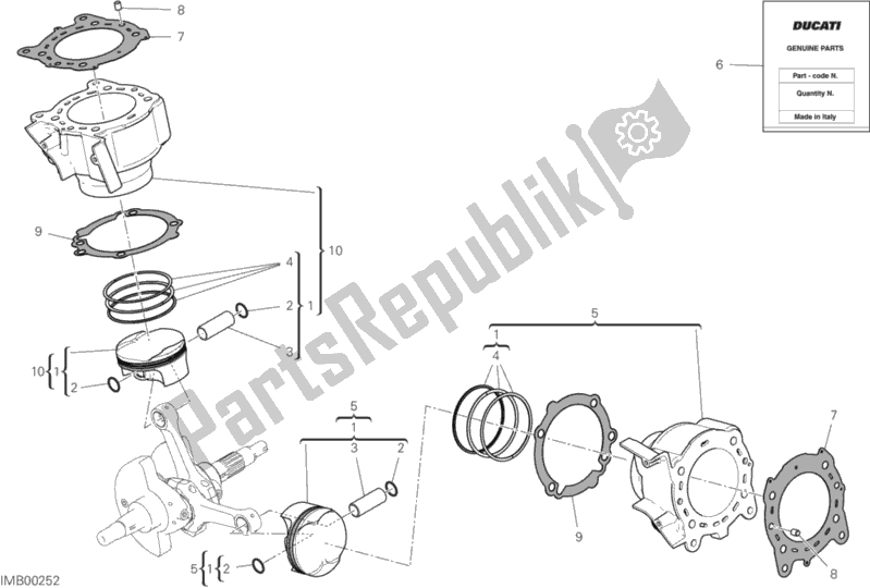 Wszystkie części do Cylindry - T? Oki Ducati Hypermotard 950 USA 2020